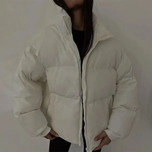 Sweats à capuche surdimensionnés matelassés d'hiver à la mode pour femmes Logo personnalisé manteaux chauds tricotés décontractés avec doublure en bambou - Product Image 3