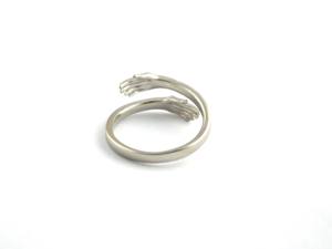 925 plata esterlina abrazo hecho a mano promesa anillo Unisex joyería - Product Image 5