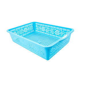 Small Plastic Storage Baskets with <b>Holes</b> Eco-Friendly PP Plastic Rectangle Storage Basket for Storing Vegetables and Fruits - Product Image 3