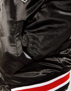 แจ็กเก็ตผ้าซาตินพิมพ์ลายสำหรับผู้ชายแจ็คเก็ตผ้าซาตินตัวอักษร - Product Image 4