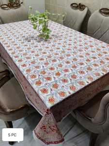 Nappe élégante en 100% coton imprimée à la main, motif floral, artisanal traditionnel, fait à la main, couverture de table élégante - Product Image 3