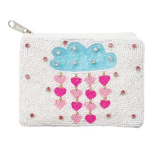 Bolsa de monedas con cuentas de semillas con estilo hecho a mano blanco/rosa/amarillo Mini cremallera colores personalizables nuevo bordado elegante costura - Product Image 3