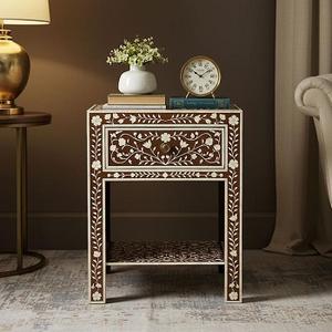 Mesa con Incrustaciones de Hueso a Precio de Fábrica, Muebles de Alta Calidad con Incrustaciones de Hueso de Camello, Forma Redonda, Muebles Modernos para Sala de Estar - Product Image 6