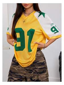 Unisex Custom V-Neck Oversized Football Jersey Breathable <b>Printed</b> Jersey for Men and Women Players Comfortable and Stylish - Product Image 2