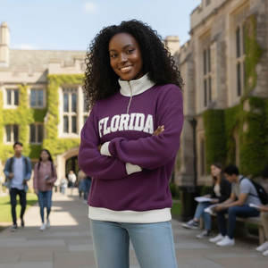 Custom Logo <b>Top</b> Design Women's Omega Delta Phi Reversible <b>Mock</b> <b>Neck</b> Sweatshirt Winter Autumn 100% Cotton Oversized Streetwear - Product Image 5