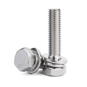 Tornillo SEMS de Cabeza Hexagonal de Acero Inoxidable 201 304 Grado A2-70 con Arandela Plana y Arandela de Resorte - Product Image 1