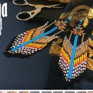 Pendientes colgantes de cuentas de semillas étnicas multicolores de diseñador para mujeres y niñas, ropa de fiesta y boda a la moda - Product Image 4