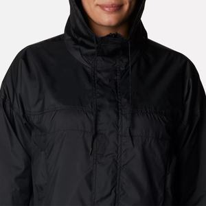 Chaqueta Deportiva Impermeable con Cremallera Negra Personalizable para Mujer, Talla Grande, con Capucha Larga, Cortavientos para Gimnasio, para Usar en Verano e Invierno - Product Image 4