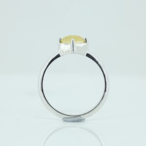 Anillo de Compromiso Solitario de Moda para Mujer con Diamante Natural de Corte Rústico en Forma de Rombo Amarillo en Oro Blanco de 14K - Product Image 5