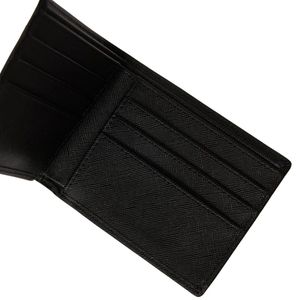 Debossed <b>Wallet</b> Black Faux Leather Slim Bifold <b>Wallet</b> with Multiple Card Slots and <b>Cash</b> Compartment for Everyday Carry - Product Image 4