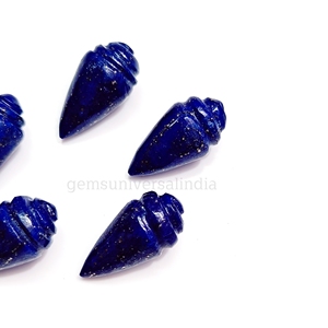 Lapis Lazuli ธรรมชาติทรงเปลือกหอยลูกปัดพลอยแกะสลักด้วยมือสำหรับทำเครื่องประดับขนาด18มม. แกะสลักคริสตัล lapis - Product Image 3