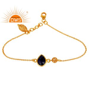 Bracelet pour femme en onyx vert naturel, plaqué or 14 carats, argent sterling, bijou cadeau pour fête, certifié pour la vente en gros - Product Image 4