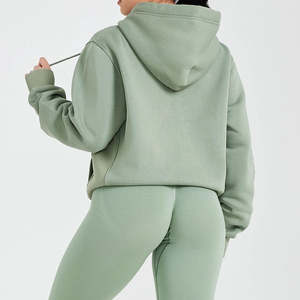 Custom Women Winter Fleece Lightweight Cotton Zip-Up <b>Hoodie</b> Long Sleeve Oversized Streetwear Workout Lounge Casual <b>3D</b> Embroidery - Product Image 2