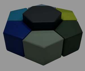 Ensemble de sièges ergonomiques en cuir alvéolé 7 places au design moderne pour hôpitaux, écoles et salles d'attente extérieures - Product Image 2