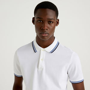 100% transpirable de secado rápido para hombres para Polo camisas de algodón logotipo personalizado de fábrica impreso en blanco Golf Camiseta estilo Casual - Product Image 4