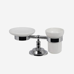 Ninphea ที่วางสบู่แบบเซรามิกสีขาวที่ใส่แปรงสีฟันและที่วางสบู่ - Product Image 1