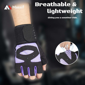 Guantes Deportivos de Medio Dedo con Cierre de Cordones de Malla para Levantamiento de Pesas, Fitness, Gimnasio, Entrenamiento, Impermeables, Personalizados para Hombres y Mujeres - Product Image 4