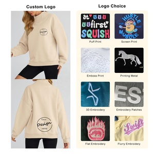 Sweat-shirt à col montant en maille côtelée à épaules tombantes de couleur unie personnalisé pour femmes en automne, taille plus - Product Image 3