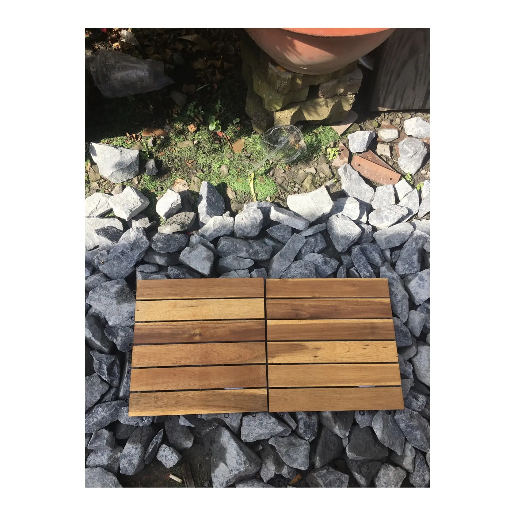 더블 컬러 수영장 스퀘어 6 슬레이트 방수 DIY 나무 복합 바닥 연동 야외 데크 타일