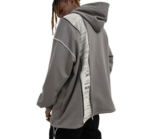 OEM Pull à capuche en coton/fibre de bambou épais et lourd pour hommes, vierge de haute qualité, surdimensionné Streetwear brodé - Product Image 1