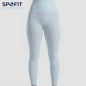 กางเกงรัดรูปเอวสูงสำหรับผู้หญิงเลกกิ้งสำหรับออกกำลังกายผ้าฝ้ายไร้ตะเข็บเอวระดับกลางสำหรับฤดูร้อน - Product Image 4