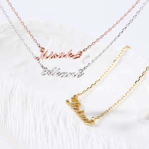 Collier personnalisé Jeulia à trois tons en argent sterling, cadeau tendance - Product Image 3