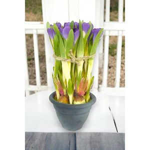 Planta de interior en maceta artificial de geranio púrpura de 30cm, característica decorativa - Product Image 3