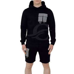 Factory Direct Sale <b>Men</b> Street Wear <b>Hoodie</b> & Short Sets 100% Cotton Breathable Quick Dry Lightweight Customizable Sizes & Colors - Product Image 2