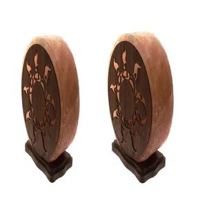 Lámpara de sal del Himalaya en forma de flor de Sian Enterprises Diseño de madera ecológico con técnica tallada de tema de amor Feng Shui - Product Image 6