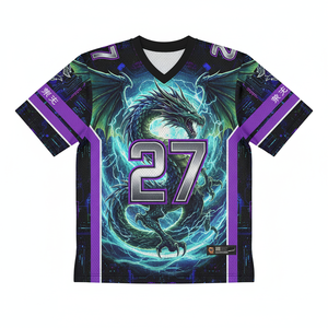 Mode sport Football Baseball Jersey personnalisé 44 loup Logo haute qualité Sublimation impression surdimensionné col en v à manches courtes 100% - Product Image 5