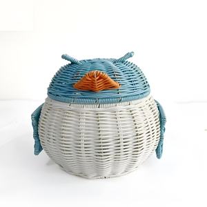 Cesta de pingüinos colorida, organizador infantil, cestas de ratán trenzadas a mano, accesorios para niños y niñas - Product Image 1