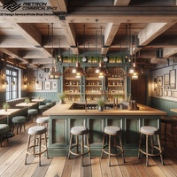 Comptoir de bar musical LED personnalisé, design luxueux en bois, mobilier commercial pour restaurant, club, bar, intérieur imperméable et écologique