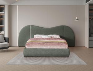 Cadre de lit en bois de luxe moderne tapissé King Queen Size ensemble de meubles de chambre à coucher en acier inoxydable pour la maison hôtel - Product Image 3