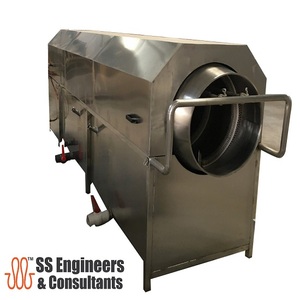 Stainless Steel Rotary Drum <b>Washer</b> with Pump for <b>Vegetable</b> and Ginger Washing and Peeling High-Efficiency 500kg/hr - Product Image 1