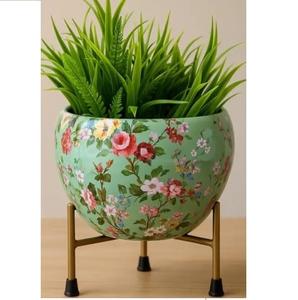 Nouveauté, pot de fleurs en métal émaillé personnalisé, style classique, grand pot de fleurs design à bas prix - Product Image 2