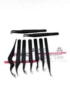 Pince à épiler pour extensions de cils GETUP BROSONS IMPEX en acier inoxydable avec pointe lisse, logo personnalisé, durable et prise en main parfaite, longueur 10 mm - Product Image 5