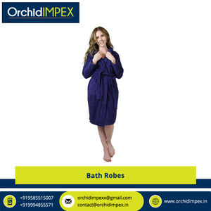 Unisex High Absorbent Cotton Bath Robes Custom Size and Design Knee Length for Summer-Wholesale Purchasers - Product Image 2