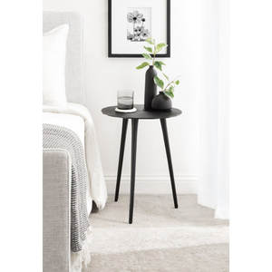 Petite table basse décorative moderne de thé détachable en métal noir rond de côté de base de fer - Product Image 1