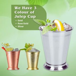 Premium Classic Barware Drinkware Calidad Premium Cobre Acero inoxidable Mint Julep Cup para cócteles Whisky Party Vasos - Product Image 4