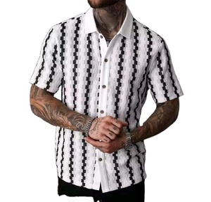 Nouvelle chemise décontractée pour homme, t-shirt de sport à manches courtes, haut personnalisé imprimé, polo tendance pour l'été - Product Image 1