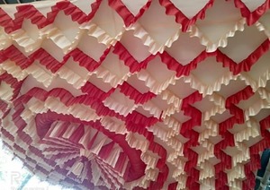 Rideaux décoratifs de plafond de tente avec bordures à volants Panneaux d'auvent de scène multicouches pour salles de mariage et événements de festival - Product Image 3