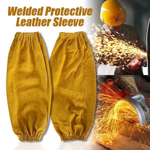Arm Sleeve Accessories Labor Sleeve Cow Split Leather Arm Protection Welder Sleeve Industrial Safety Workwear <b>Firefighting</b> - Product Image 2