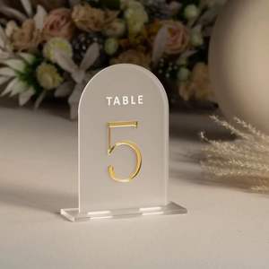Customizable Acrylic <b>Table</b> <b>Number</b> Stand with Elegant Laser Engraving or Printing <b>for</b> <b>Weddings</b>, Restaurants, and Special Occasion - Product Image 3