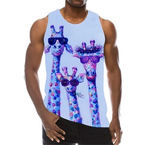 Summer Gym Workout Running Singlets Camiseta sin mangas de algodón con estampado personalizado para hombres Camiseta sin mangas transpirable con estilo Casual - Product Image 5