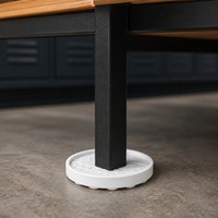 Patins de protection antidérapants en silicone alvéolé pour pieds de meubles, chaises, tables et sols - Blanc