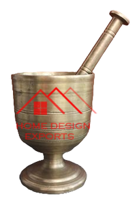 Mortero de Metal de latón y Pastel en acabado plateado para moler especias, accesorios de cocina, accesorios de cocina de alta calidad - Product Image 2