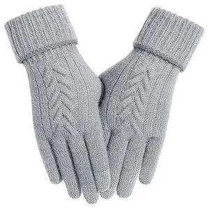 Gants en laine pour hommes, gants en tricot doux, sports de plein air d'hiver, gants en laine pour hommes, gants en tricot épais et chauds - Product Image 1