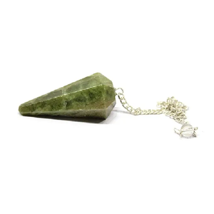 Cono de alta calidad, Péndulo de vesuvianita, piedra preciosa de cristal Natural, cono facetado, Péndulo de radiestesia para péndulos curativos de Reiki - Product Image 3
