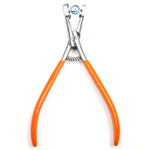 Pince à extensions de cheveux en acier inoxydable avec poignée orange, 6 mm, outil à micro-perles pour la formation de capsules, outils professionnels de salon - Product Image 1