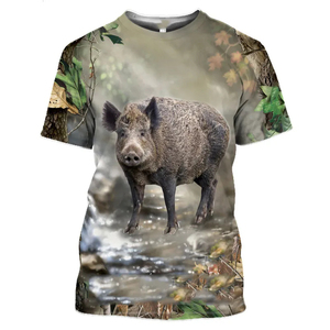 T-shirt camouflage personnalisé impression numérique t-shirt graphique vintage vente en gros vêtements de chasse hommes chemise camouflage - Product Image 3
